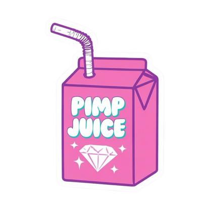 Pimp Juice Cartoon Juice Box Sticker