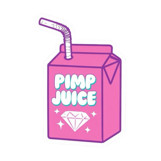 Pimp Juice Cartoon Juice Box Sticker